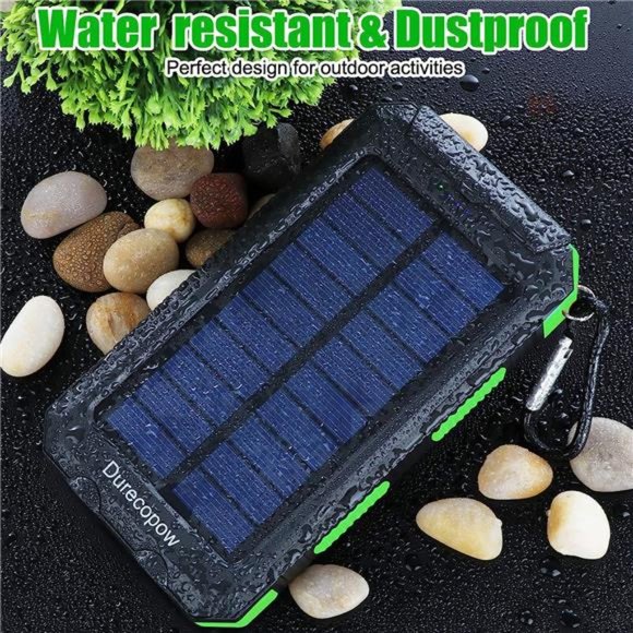 Solar Charger, 20000mAh Portable Outdoor Waterproof Solar Power Bank, Camping - Picture 6 of 6
